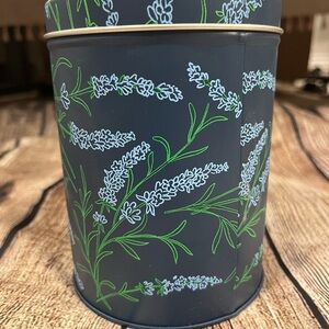 Floral Patterned Tin Canister